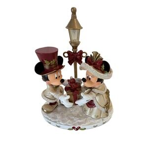 Disney Mickey Minnie Mouse Christmas Lamppost Figurine Gift